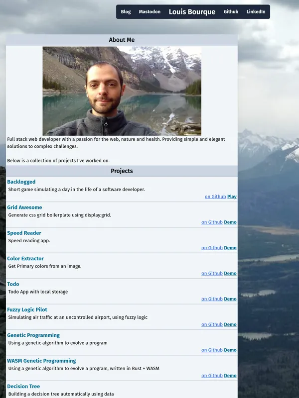 Professional portfolio website showcasing modern design and development skills